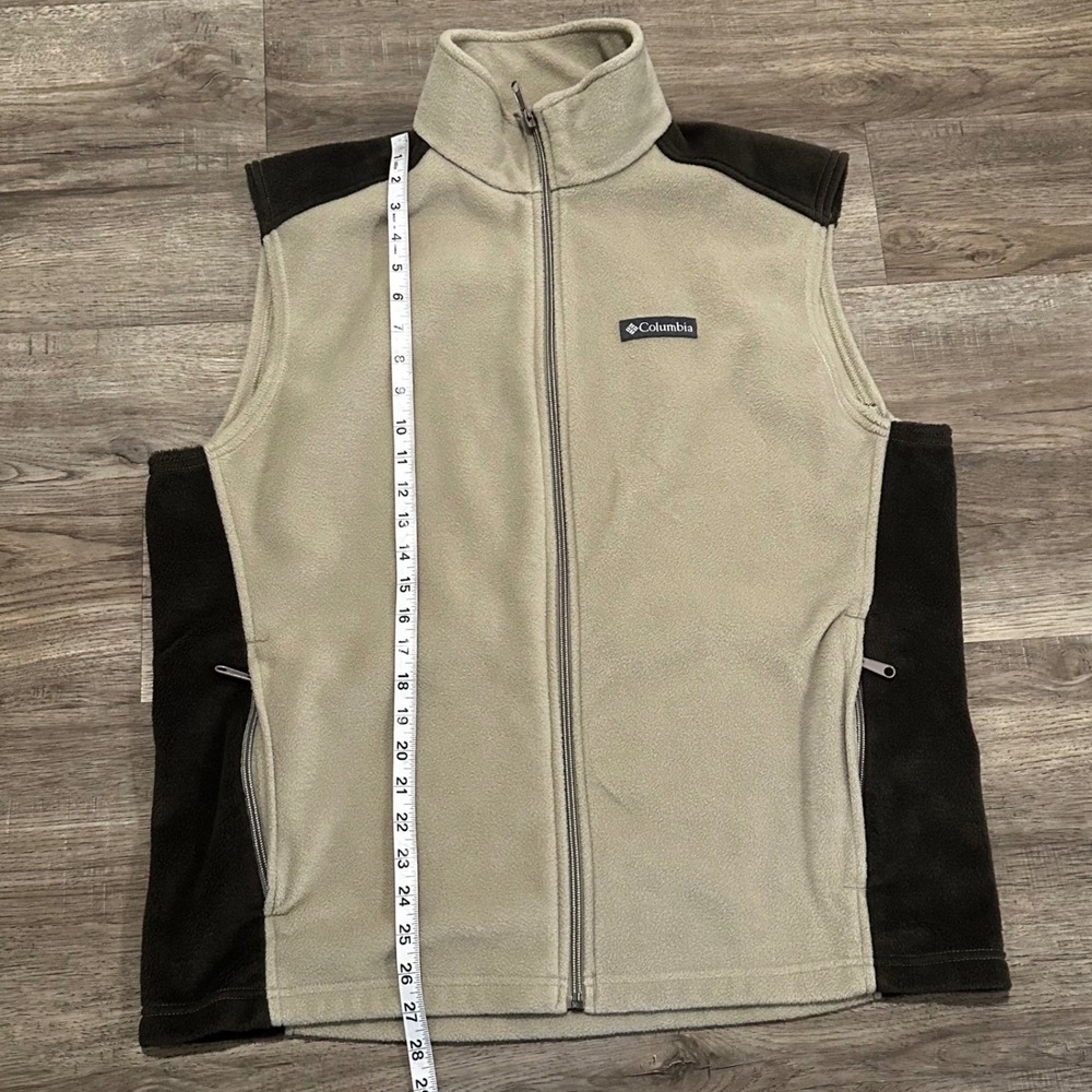 Columbia Steens Mountain Fleece Vest Men's Large Two-Tone Tan Brown Full Zip - Picture 6 of 7